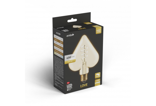 Avide LED Jumbo Filament Love Amber 4.9W E27 2200K Dimmable