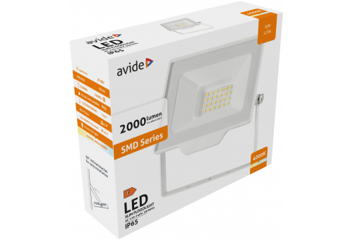 Avide LED Flood Light Slim SMD 20W NW 4000K White