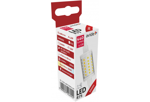 Bec LED liniar 4.5W R7S 20x78mm WW Avide