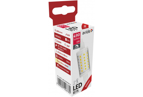 Bec LED liniar 6W R7S 23x78mm WW dimabil Avide