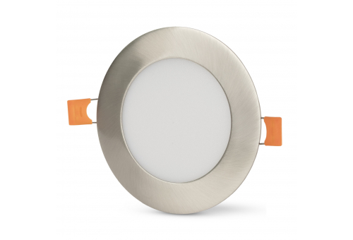 LED Ceiling Lamp Recessed Panel Round ALU Satin Nickel 6W NW