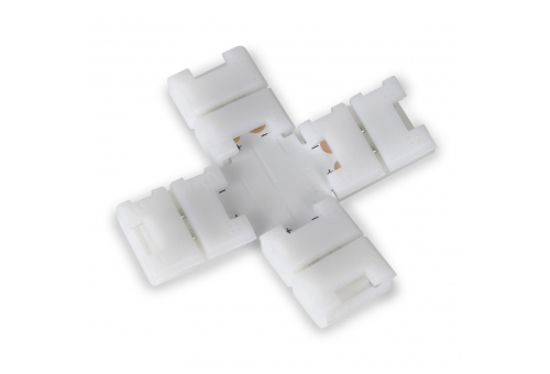 Avide LED Szalag 12-24V X elosztó elem, forr.mentes, fehér-2eres, 8mm (10 db-os csom.)