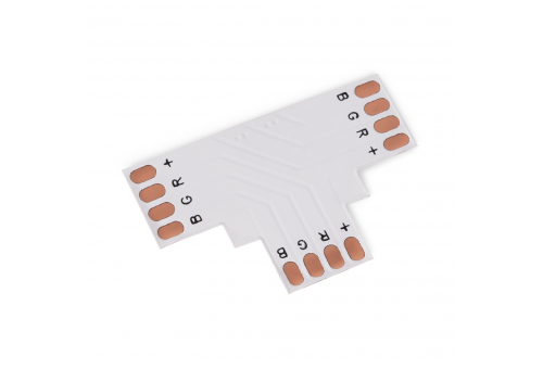 Avide LED Szalag 12-24V T elosztó elem, forr.mentes, RGB-4 eres, 10mm (10 db-os csom.)
