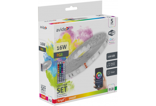 LED Strip Blister 12V 16W RGB 5m TUYA - Music control + IR remote