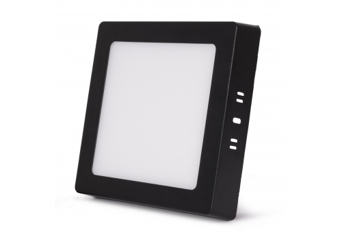 LED Falra Szerelhető Négyzetes Mennyezeti Lámpa 12W, CCT kapcsolóval, ALU, IP44 Front, Black