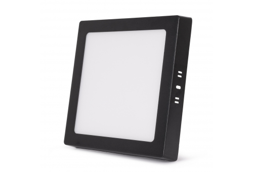 LED Falra Szerelhető Négyzetes Mennyezeti Lámpa 18W, CCT kapcsolóval, ALU, IP44 Front, Black
