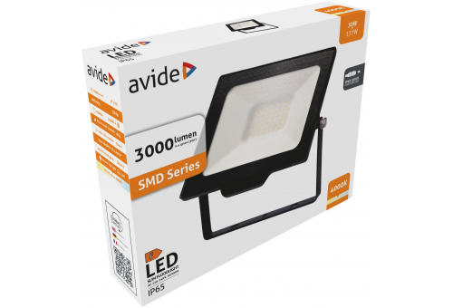 Avide LED Frosted Flood Light Slim SMD 30W NW 4000K with Quick Connector