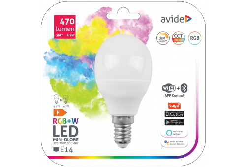Smart LED Mini Globe 4.9W RGB+W WIFI + BLE APP Control